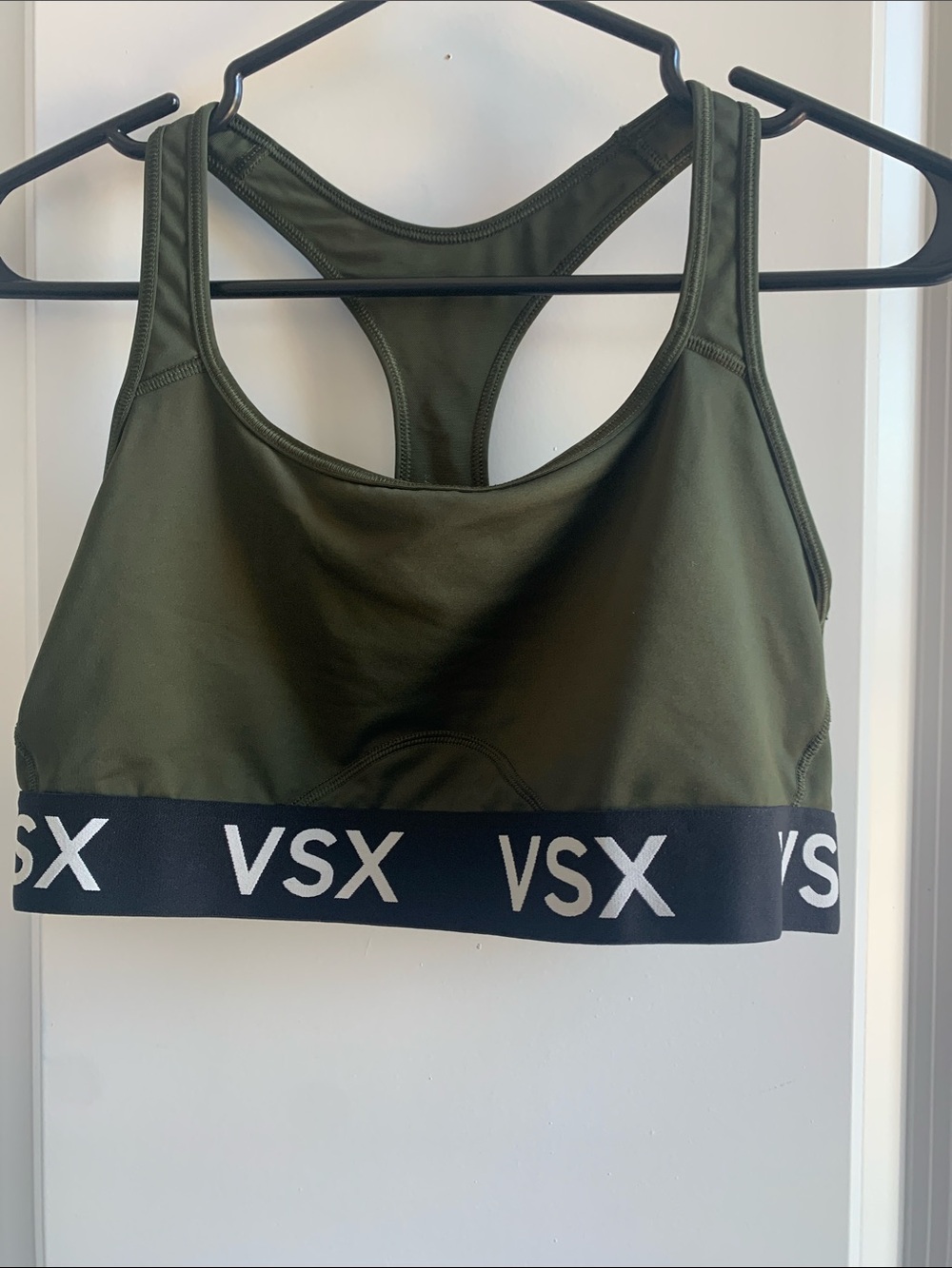 VSX Olive Green Racerback Sports Bra with Branded Elastic